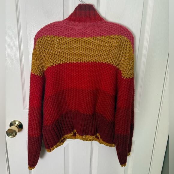 Farm Rio Shiny Stripes Turtleneck Sweater XXS - Picture 4 of 6